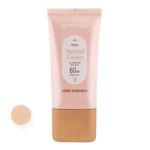 کرم ضد آفتاب رنگی ویت یو spf60 مدل Natural محافظ UVA،UVB مناسب برای انواع پوست حجم 50 میلی لیتر